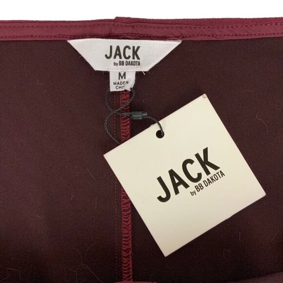 Jack By BB Dakota Womens Snap Front Mini Skirt Medium Faux Suede Burgundy - Picture 3 of 5